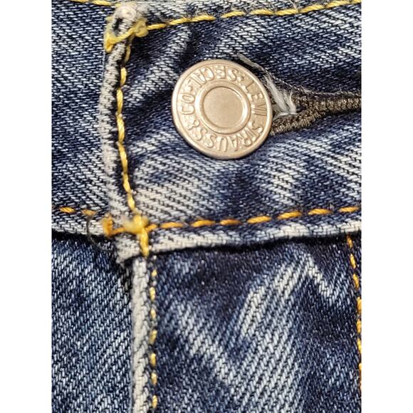 Levis 550 Jeans Mens 42x32 Blue Denim Regular Straight Leg Red Tab EUC Jeans‎ - Picture 6 of 16